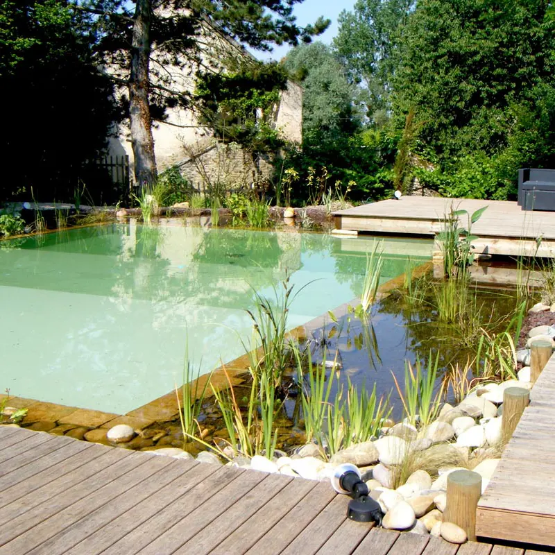 Baignade naturelle avec ponton bois