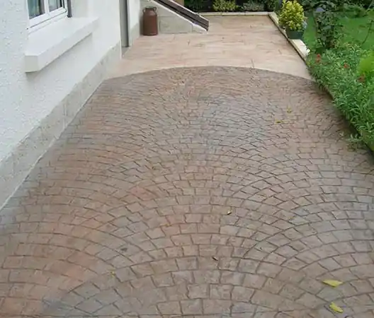 Terrasse en béton empreinte
