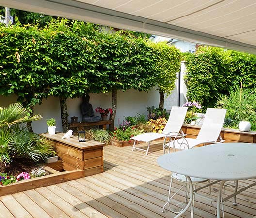 jardin avec terrasse en bois, photo 9