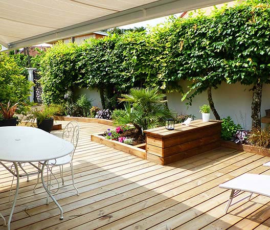 jardin avec terrasse en bois, photo 10