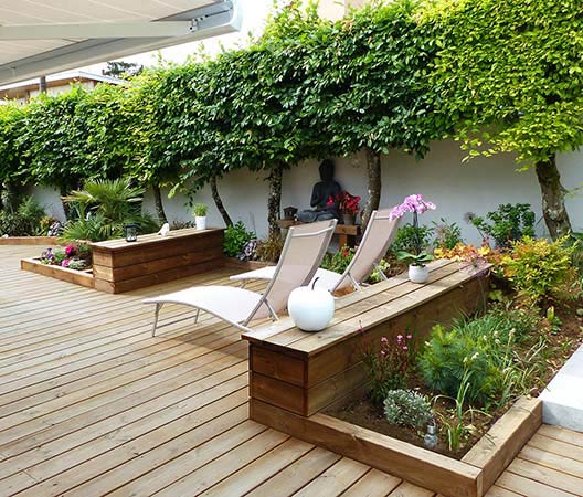 jardin avec terrasse en bois, photo 16