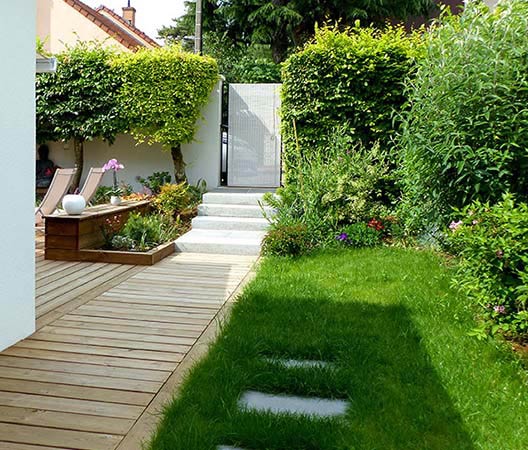 jardin avec terrasse en bois, photo 21