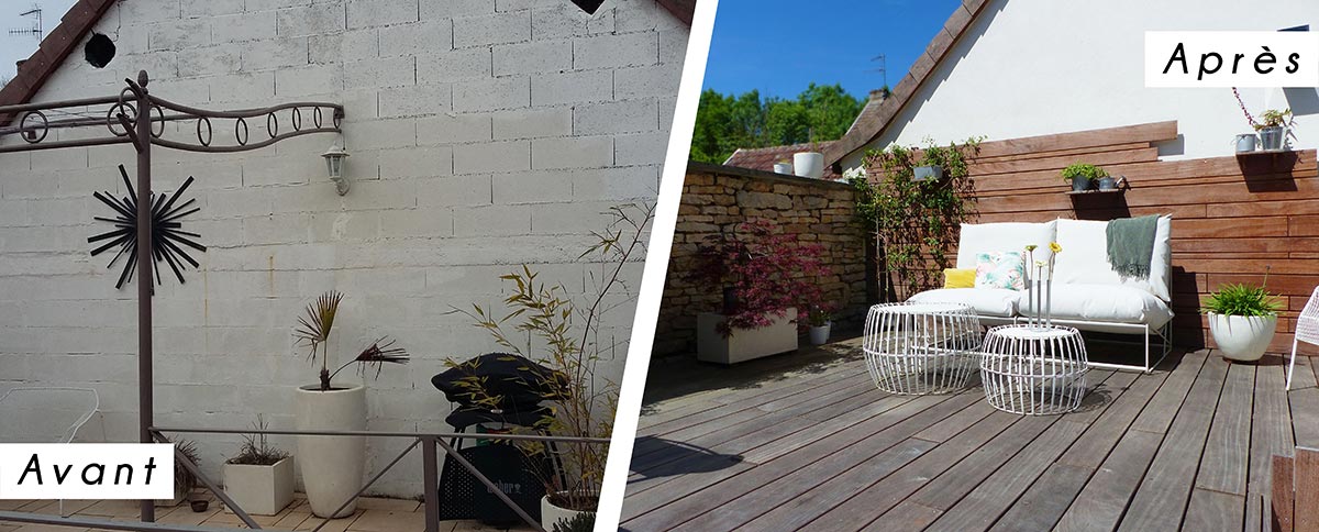 Jardin avant et après 2