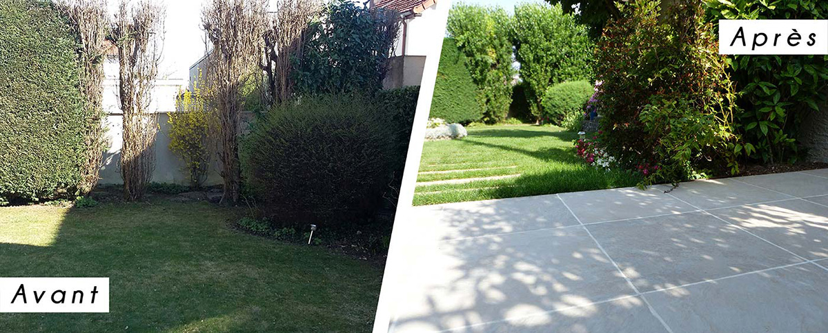 Jardin avant et après 2