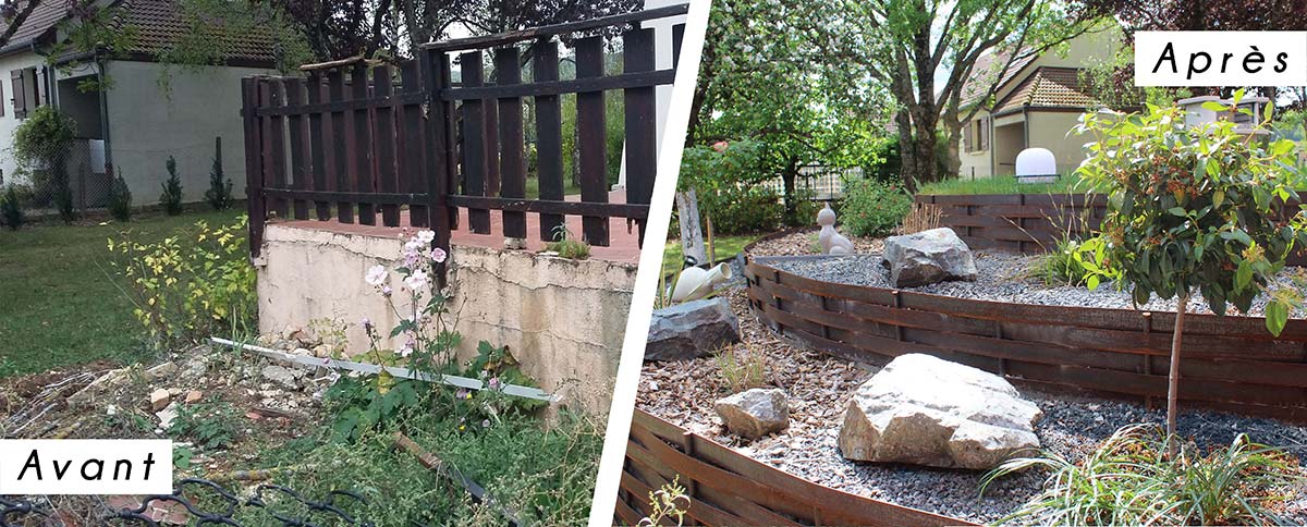 Le jardin avant et apres 1